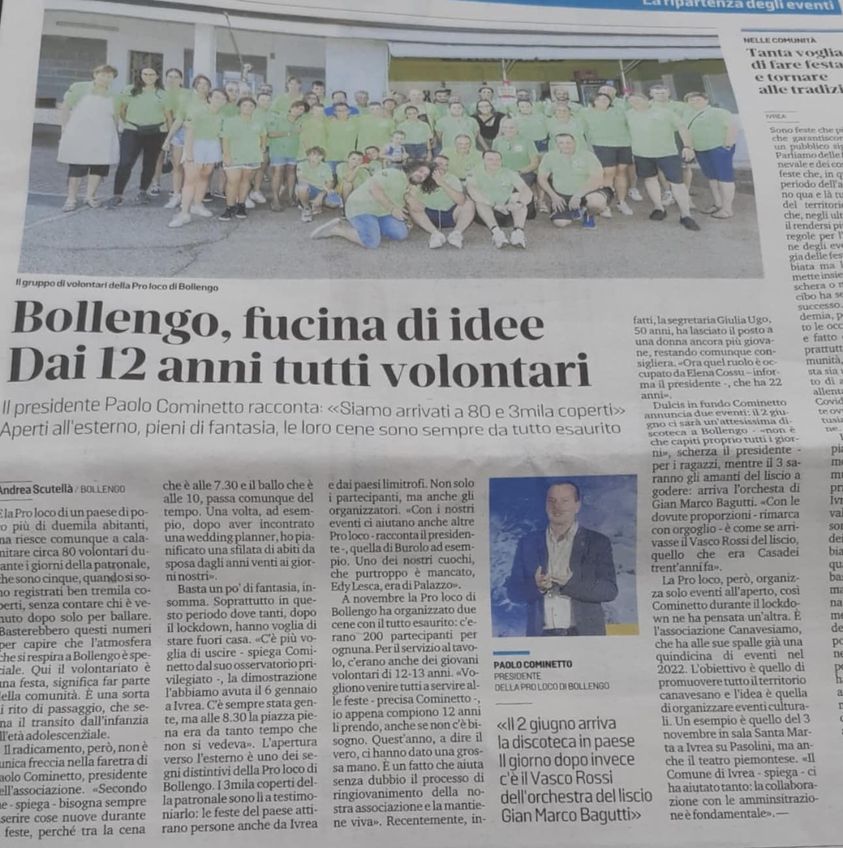 Pro Loco di Bollengo, fucina di idee